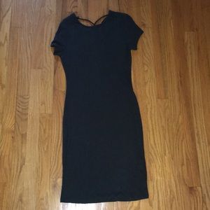 Dark green midi dress